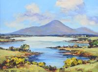 THE MOURNES FROM BLACKSTAFF RIVER by Nigel Allison at Ross's Online Art Auctions