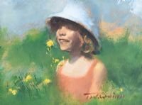 GIRL IN THE BLUE HAT by Tom Quinn at Ross's Online Art Auctions