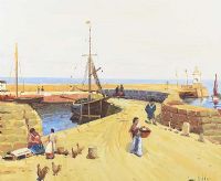 AT THE PORT IN SPAIN by Liam Kelly at Ross's Online Art Auctions