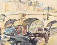 RIVER BOATS by Olive Henry RUA at Ross's Online Art Auctions