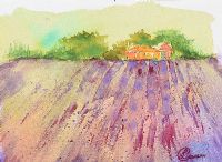 LAVENDER FIELDS AT MOUNT STEWART by Lynda Cookson at Ross's Online Art Auctions