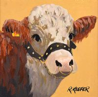 BROWN BULL by Ronald Keefer at Ross's Online Art Auctions