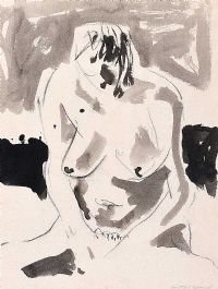 FEMALE NUDE STUDY by Basil Blackshaw HRHA HRUA at Ross's Online Art Auctions