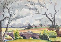 BRIDGE & LANDSCAPE by Arthur A. Buchman at Ross's Online Art Auctions