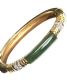 14CT GOLD JADE AND DIAMOND BANGLE at Ross's Online Art Auctions