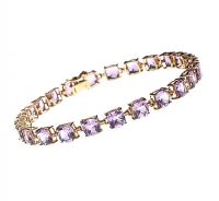 9CT GOLD AMETHYST COLOURED STONE BRACELET at Ross's Online Art Auctions
