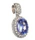 18CT WHITE GOLD TANZANITE AND DIAMOND PENDANT at Ross's Online Art Auctions