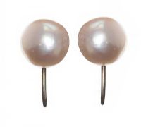 9CT WHITE GOLD FAUX PEARL EARRINGS at Ross's Online Art Auctions