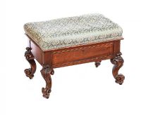 VICTORIAN CABRIOLE LEG STOOL at Ross's Online Art Auctions