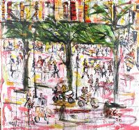 CAFE SCENE by Ken Giles at Ross's Online Art Auctions