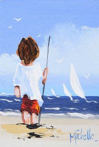 OUT FISHING by Michelle Carlin at Ross's Online Art Auctions