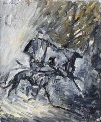 WALKING THE GREYHOUNDS by Con Campbell at Ross's Online Art Auctions