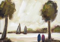 WATCHING THE SAIL BOATS by Markey Robinson at Ross's Online Art Auctions