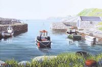 BALLINTOY HARBOUR, COUNTY ANTRIM by Keith Glasgow at Ross's Online Art Auctions