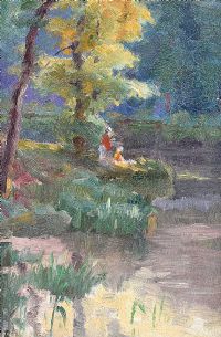 BY THE RIVER by Francois Bulens at Ross's Online Art Auctions