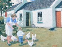 COUNTING CHICKENS by Norman J. Smyth RUA at Ross's Online Art Auctions