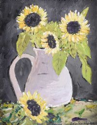 SUNFLOWERS IN A JUG by Sean Lorinyenko at Ross's Online Art Auctions