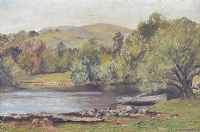 FISHING BOAT, THE RIVER DUNN by Rowland Hill RUA at Ross's Online Art Auctions