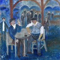 THE BEER GARDEN by Rose Elizabeth Moorcroft at Ross's Online Art Auctions