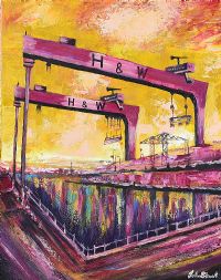 I LOVE THE CRANES by John Stewart at Ross's Online Art Auctions