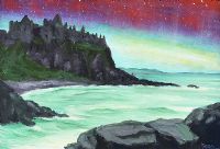 NORTHERN LIGHTS, DUNLUCE CASTLE by Sean Loughrey at Ross's Online Art Auctions