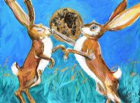 MOON DANCE HARES by Eileen McKeown at Ross's Online Art Auctions