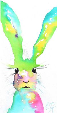 RALPH THE RAINBOW HARE by Eileen McKeown at Ross's Online Art Auctions