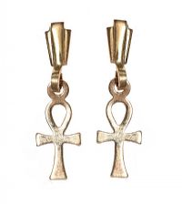9CT GOLD ANKH EARRINGS at Ross's Online Art Auctions