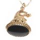 9CT GOLD BLOODSTONE-SET HORSE CHARM AND CHAIN at Ross's Online Art Auctions