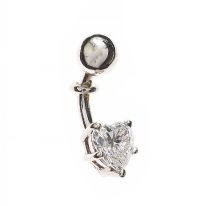 9CT WHITE GOLD DIAMOND BELLY BUTTON RING at Ross's Online Art Auctions
