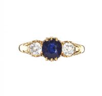 HIGH CARAT GOLD SAPPHIRE AND DIAMOND RING at Ross's Online Art Auctions