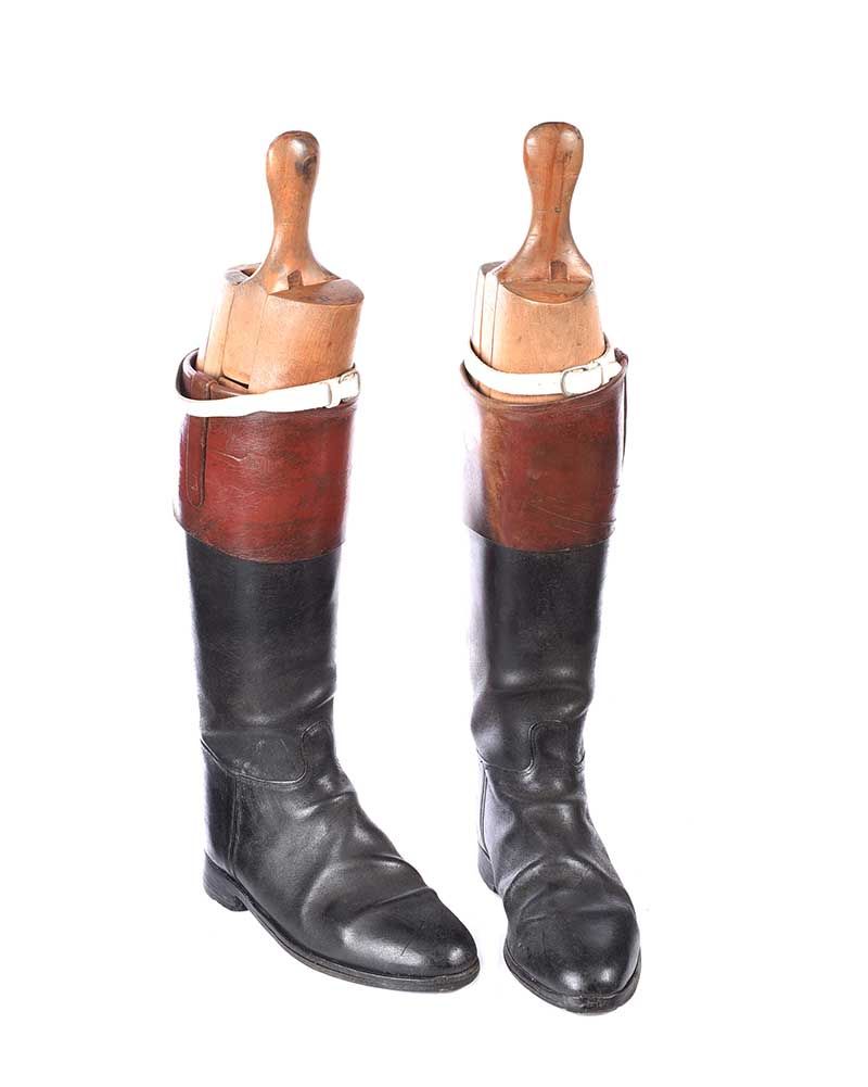 PAIR OF LEATHER RIDING BOOTS & TREES at Ross's Online Art Auctions
