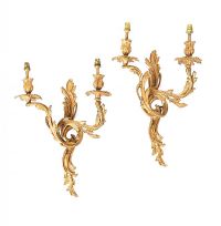 PAIR OF ROCOCO STYLE METAL WALL SCONCES at Ross's Online Art Auctions