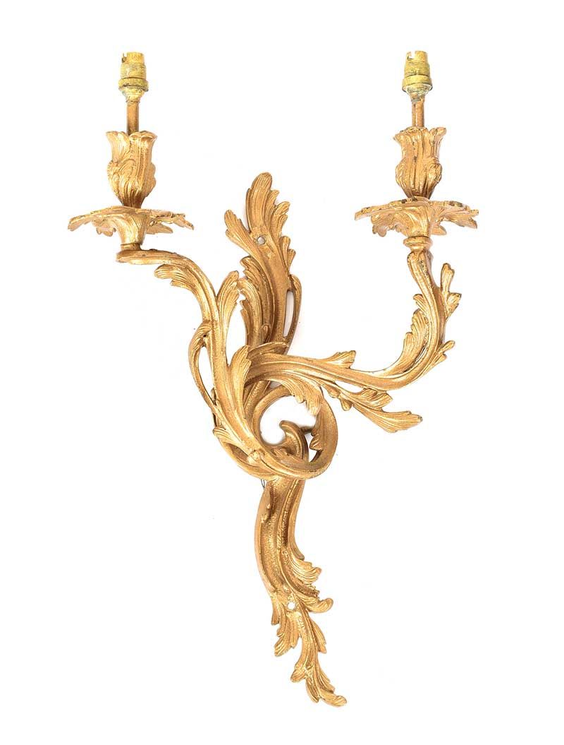 PAIR OF ROCOCO STYLE METAL WALL SCONCES at Ross's Online Art Auctions