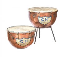 BOSSEY & SONS OF LONDON COPPER KETTLE DRUMS at Ross's Online Art Auctions