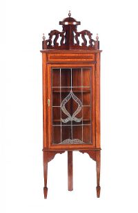 EDWARDIAN INLAID CORNER CABINET at Ross's Online Art Auctions