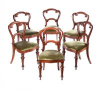 SET OF SIX VICTORIAN BALLOON BACK DINING ROOM CHAIRS at Ross's Online Art Auctions