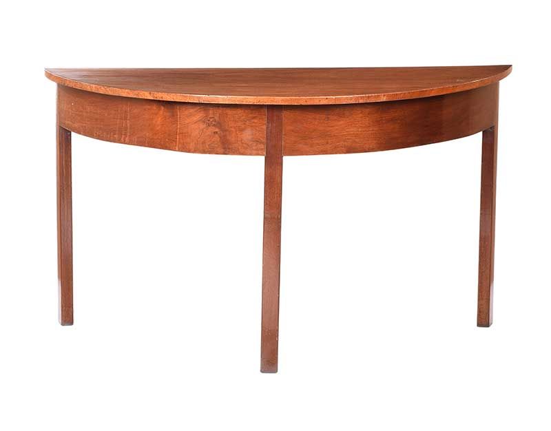 PAIR OF GEORGIAN MAHOGANY DEMI LUNE HALL TABLES at Ross's Online Art Auctions