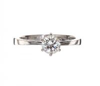 18CT WHITE GOLD SOLITAIRE RING at Ross's Online Art Auctions