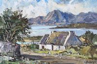 THE MOURNE MOUNTAINS FROM DUNDRUM BAY by Rowland Hill RUA at Ross's Online Art Auctions