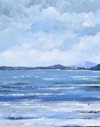 STORMY SEAFRONT VIEW AT DOWNINGS by Sean Lorinyenko at Ross's Online Art Auctions