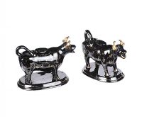 PAIR OF VICTORIAN STAFFORDSHIRE COW CREAMERS at Ross's Online Art Auctions