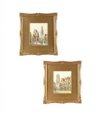 PAIR OF GILT FRAMED WATERCOLOUR DRAWINGS SIGNED M. SCHAFER at Ross's Online Art Auctions