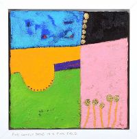 FIVE LONELY STEMS IN A PINK FIELD by James May at Ross's Online Art Auctions