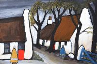 COTTAGES IN THE VILLAGE by Irish School at Ross's Online Art Auctions