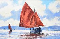 GALWAY HOOKER OFF PORTAFERRY by Dennis Orme Shaw at Ross's Online Art Auctions