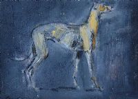 GREYHOUND WAITING by Con Campbell at Ross's Online Art Auctions
