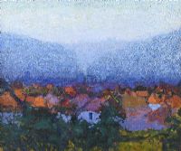 VIEW FROM A BALCONY by Graham Beeching at Ross's Online Art Auctions