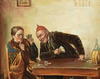 THE CARD PLAYERS by Lopoz Moreda at Ross's Online Art Auctions