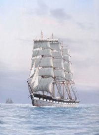 TALL SHIP IN CALM SEAS by Louis Papaluca at Ross's Online Art Auctions